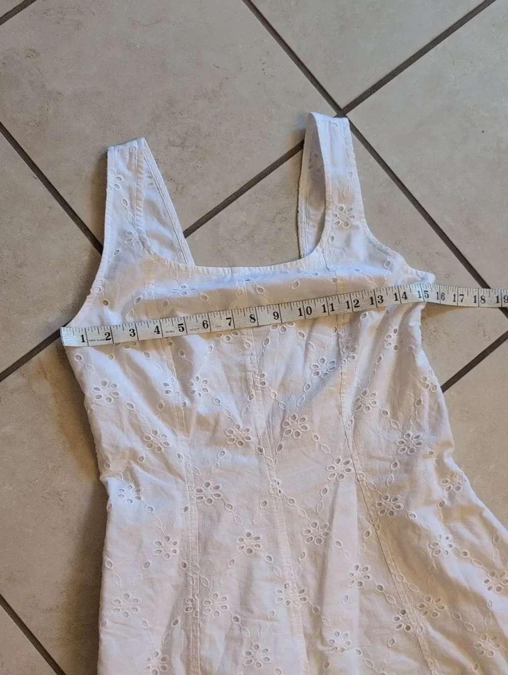 NWT J. Crew Eyelet embroidered midi dress White Lined Heart Neckline Size 8P